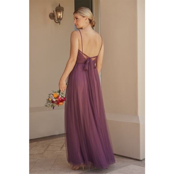 2722 NWT B253021 Jasmine Soft Tulle A-line w/Spaghetti Strap V-Neckline & V-Back - Picture 2 of 2